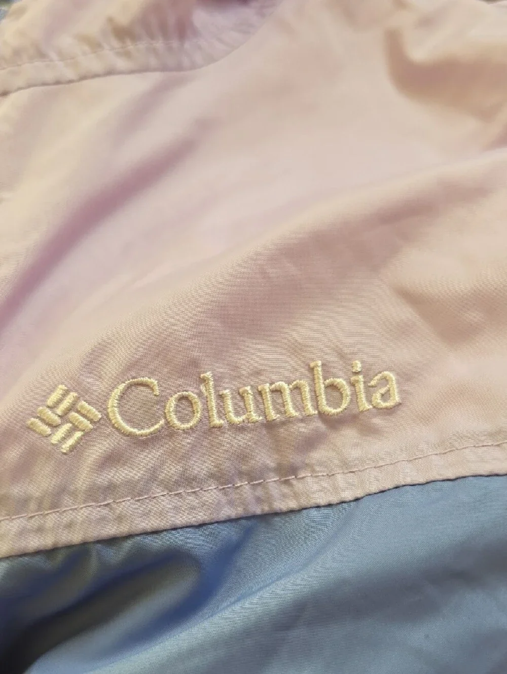 Columbia Girls' Lavender & Light Blue Hooded Rain Jacket